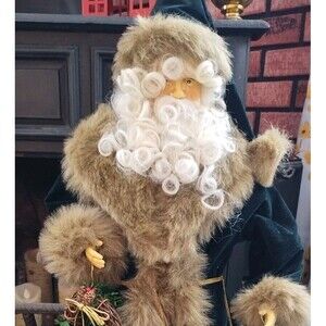 Vintage Old World Santa Claus Figurine 26" Father Christmas Tree Topper